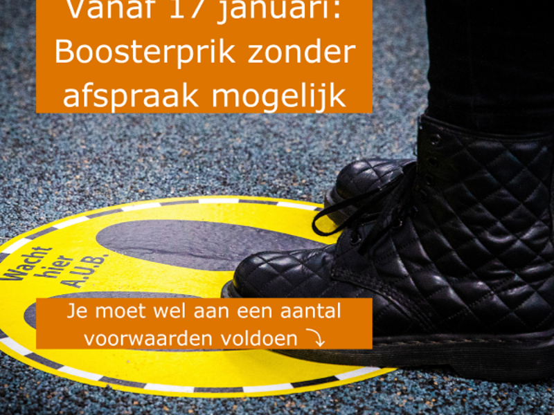Boosterprik zonder afspraak Insta